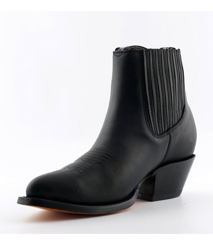 Grinders Unisex Black Western Ankle Boots - Maverick