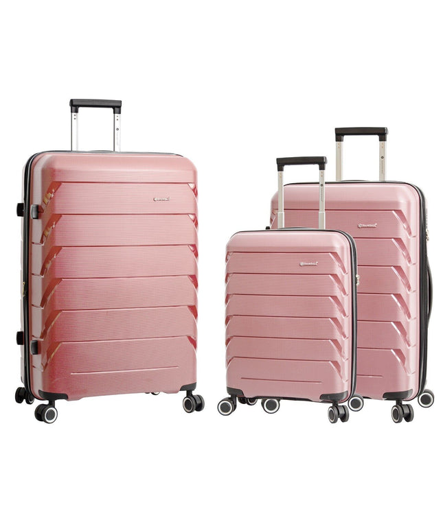 Cleckheaton Set of 3 Hard Shell Suitcase in Rose Gold