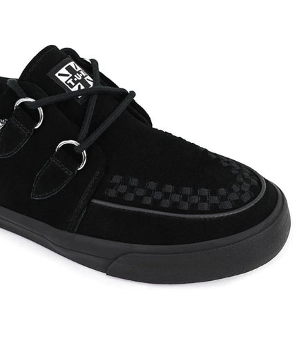 TUK Pointed Creeper Sneaker Black Suede Platform Shoes - A9178
