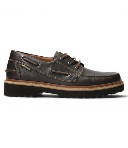 Mephisto Adrien Montana 8591 Men's Dark Brown Leather Lace-Up Walking Boat Shoes