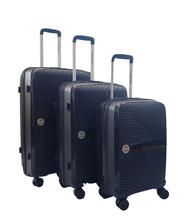 Acton Set of 3 Hard Shell Suitcase in Black