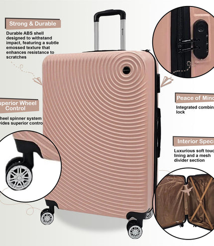 Chorley Set of 3 Hard Shell Suitcase in Rose Gold