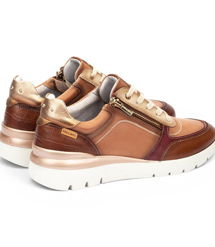 Pikolinos Women's Tan Beige Leather Sneakers Trainer Shoes - Cantabria