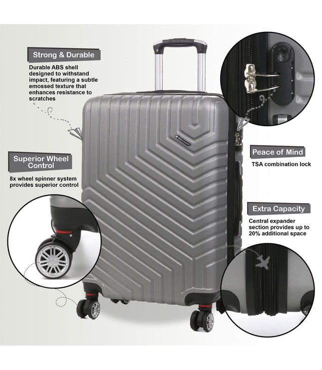 Bega Cabin Hard Shell Suitcase in Silver