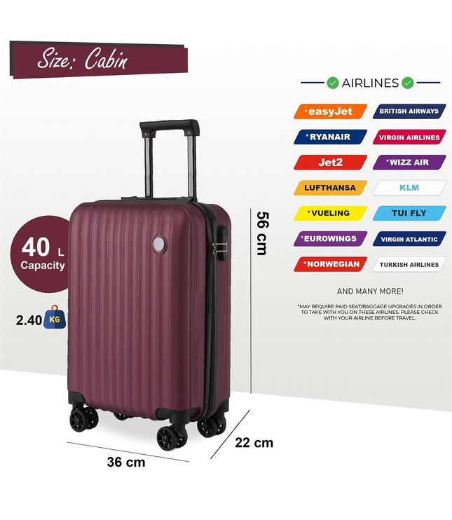 Edmonton Cabin Hard Shell Suitcase in Burgundy