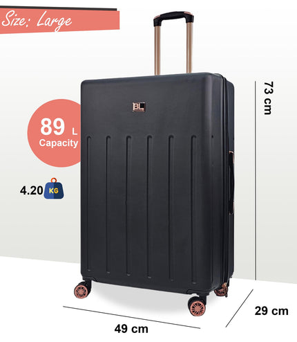 Cramlington Large Soft Shell Suitcase in Black