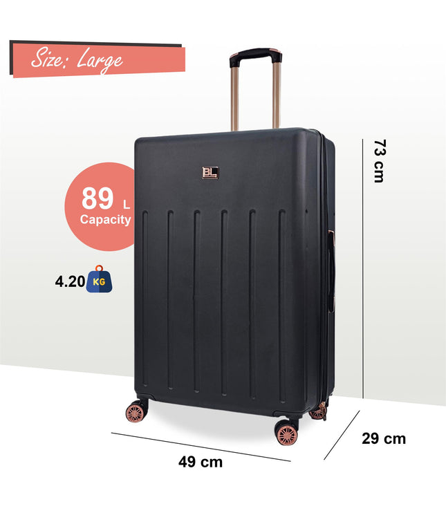 Cramlington Large Soft Shell Suitcase in Black