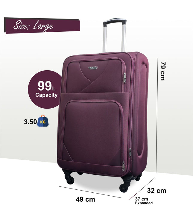Nagoya Large Soft Shell Suitcase in Purple