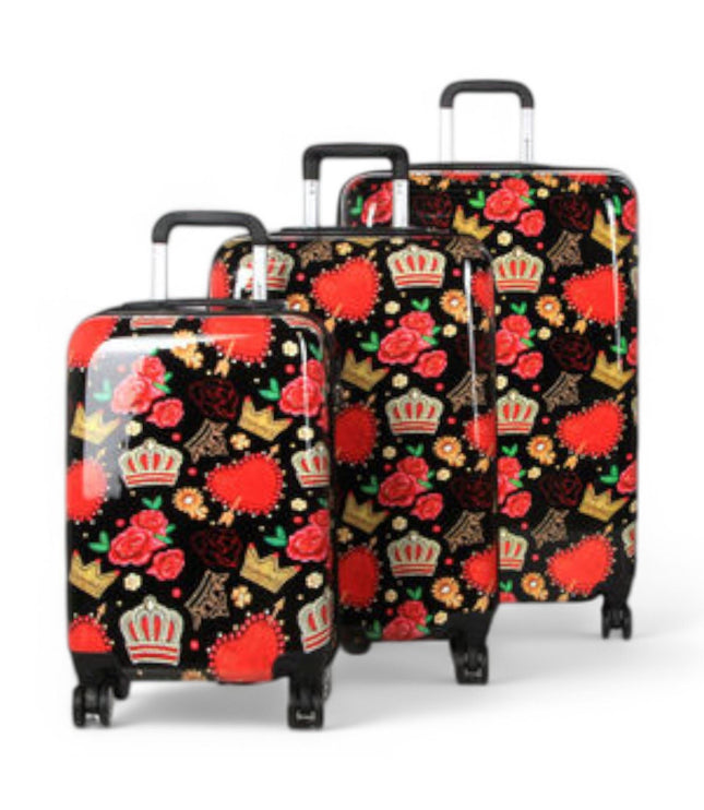 Ballina Set of 3 Hard Shell Suitcase in Black Queen Rosses