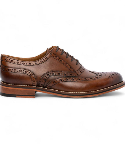 Chapman & Moore Men's Brown Leather Wingtip Brogue Oxford Office Shoes