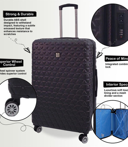 Adlington Large Hard Shell Suitcase in Black