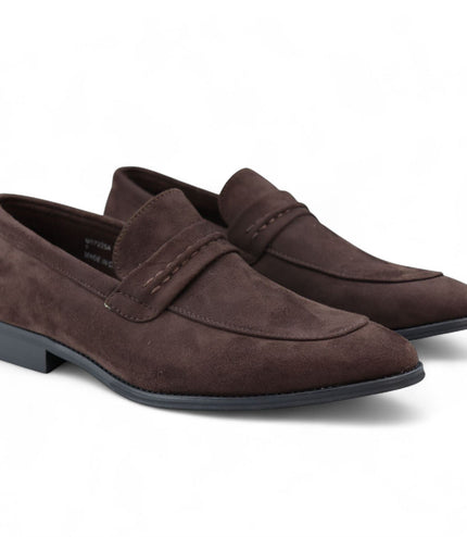 Men's Brown Suede Moccasin Loafers Smart Slip-On Shoes