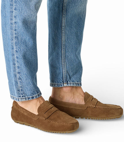 Tamaris Mens Brown Suede Moccasin Loafers Casual Shoes