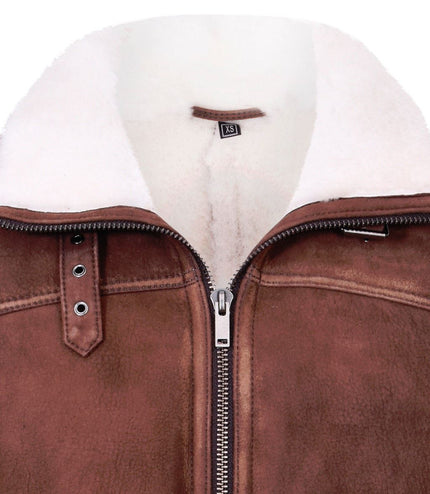 Mens Sheepskin Leather Harrington Bomber Jacket-Luanda