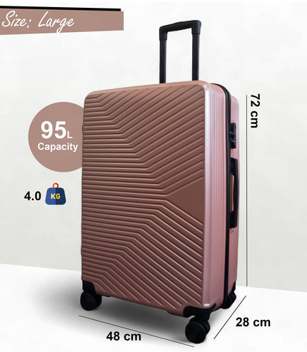 Junee Large Hard Shell Suitcase in Rose Gold