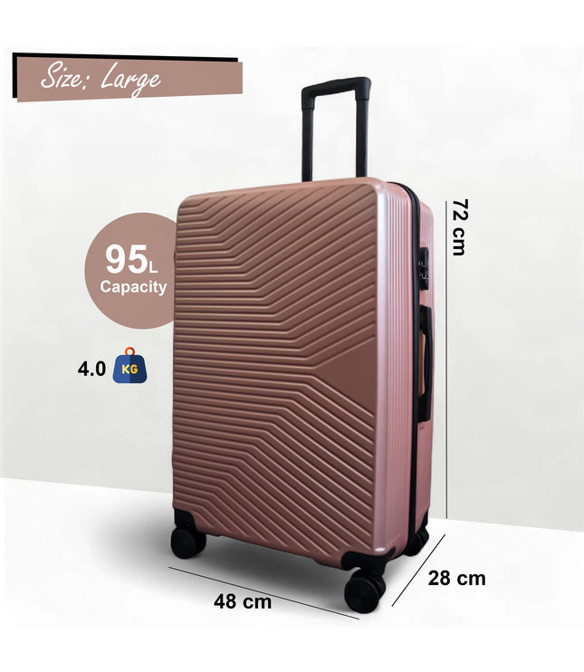 Junee Large Hard Shell Suitcase in Rose Gold
