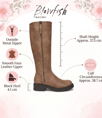 Blowfish Malibu Women's Tan Faux Leather High Riding Boots - Venice Tall