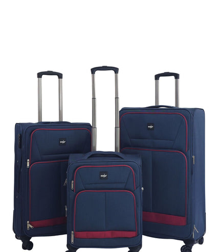 Andover Set of 3 Soft Shell Suitcase in Navy