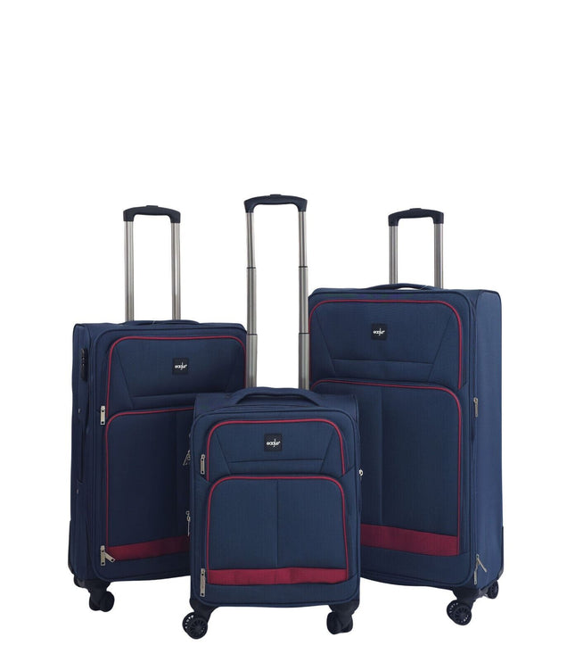 Andover Set of 3 Soft Shell Suitcase in Navy