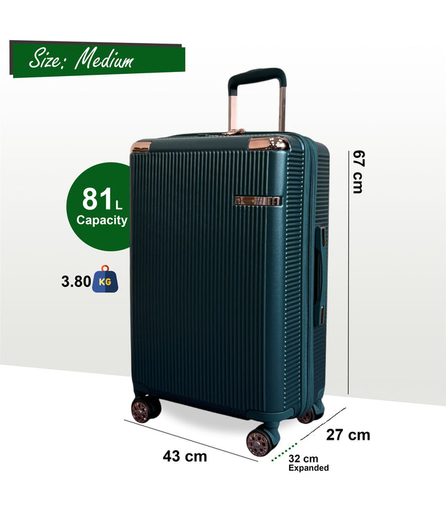 Cowra Medium Hard Shell Suitcase in Dark Green