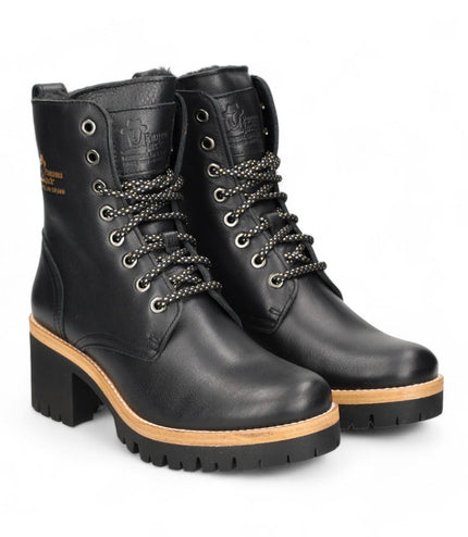 Panama Jacks Women's Black Leather Padma B11 Ankle Boots
