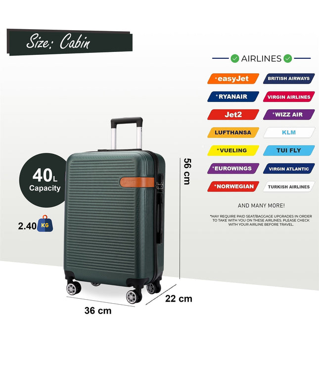 Calgary Cabin Hard Shell Suitcase in Emerald Green