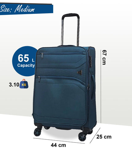 Corby Medium Soft Shell Suitcase in Teal