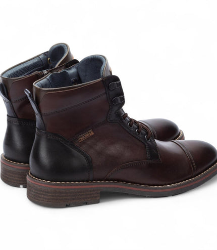 Pikolinos Men's Olmo Brown Leather Zip & Lace Up Ankle Boots - York