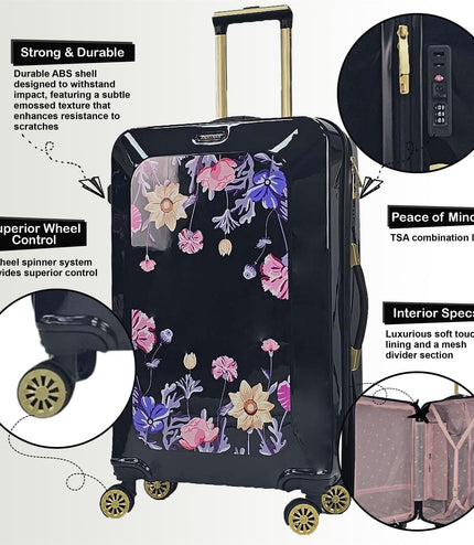 Canvey Set of 4 Hard Shell Suitcase in Black