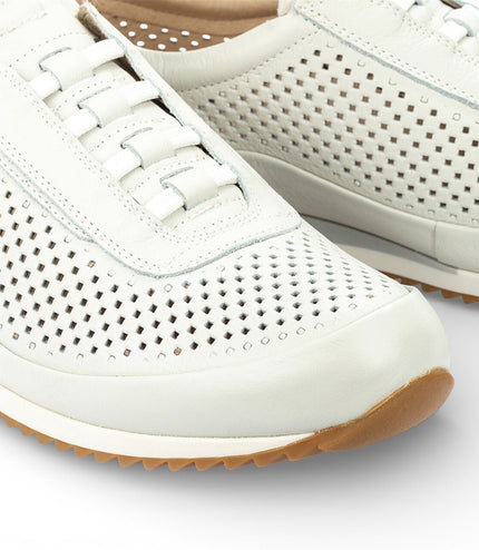 Pikolinos Men's White Leather Elastic Slip-on Sneaker Trainers Shoes - Liverpool