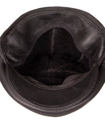 Mens Leather Black Flat Cap Hat Peaky Blinders Winter Beret Newsboy Gatsby Golf
