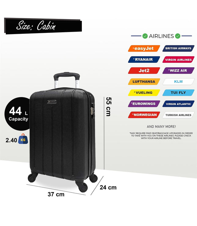 Coalville Cabin Hard Shell Suitcase in Black