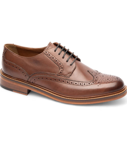 Chapman & Moore Men's Brown Leather Derby Brogue Oxford Dress Shoes