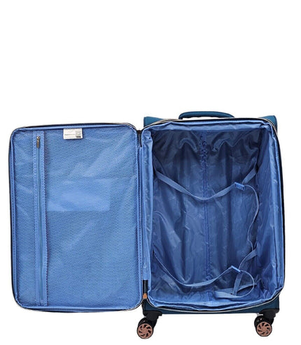 Bexley Medium Soft Shell Suitcase in Teal