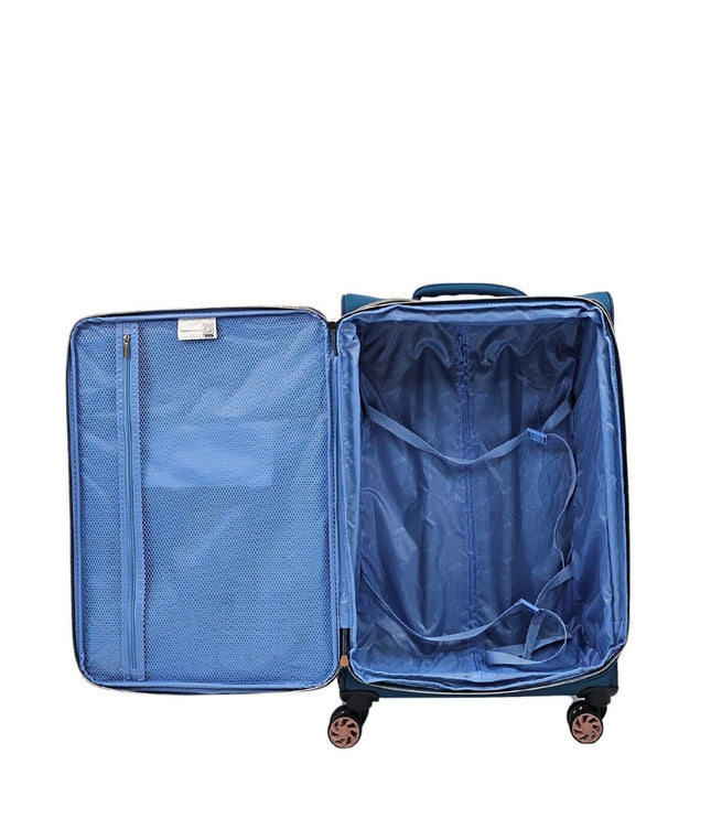 Bexley Medium Soft Shell Suitcase in Teal