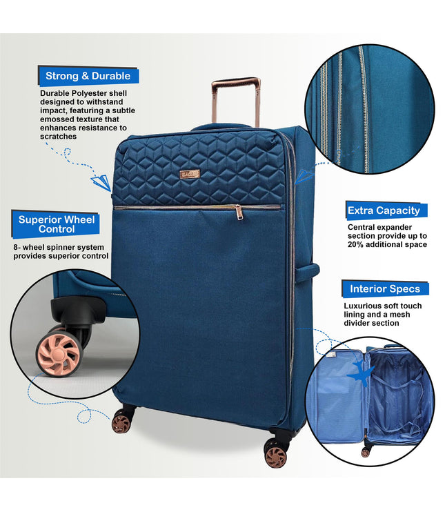 Bexley Cabin Soft Shell Suitcase in Teal