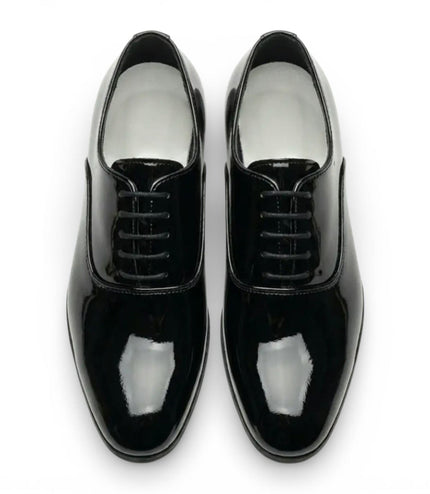 Men's Formal Black Patent PU Leather Oxford Dress Brogue Shoes