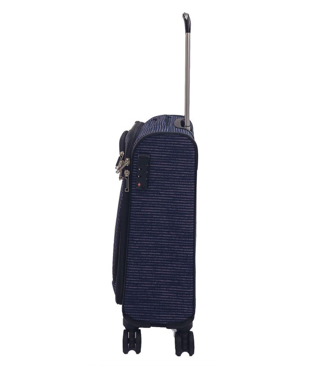 Ashbourne Cabin Soft Shell Suitcase in Lines