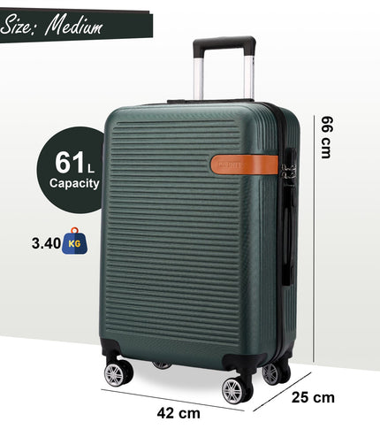 Calgary Medium Hard Shell Suitcase in Emerald Green