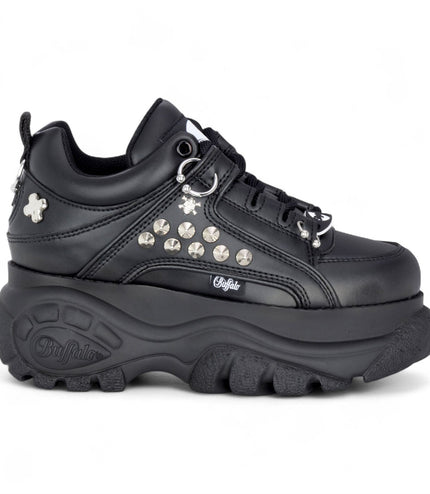 Buffalo Womens Black Studded Chunky Platform Fashion Trainers - 1339-14-PUNK