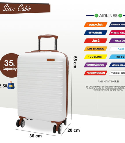 Armidale Cabin Hard Shell Suitcase in Cream