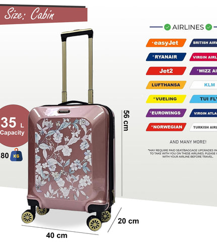 Canvey Cabin Hard Shell Suitcase in Pink