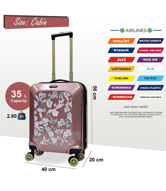 Canvey Cabin Hard Shell Suitcase in Pink