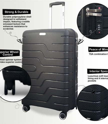 Kariya Large Hard Shell Suitcase in Black