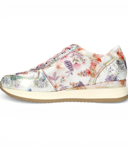 Laura Vita Women's Gycmo 58 Rose Pink Floral Leather Trainers Sneaker Shoes