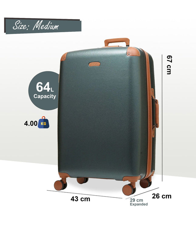 Amble Medium Hard Shell Suitcase in Green