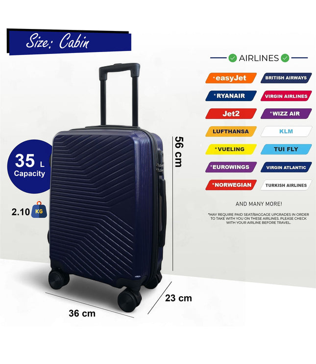 Junee Cabin Hard Shell Suitcase in Navy Blue