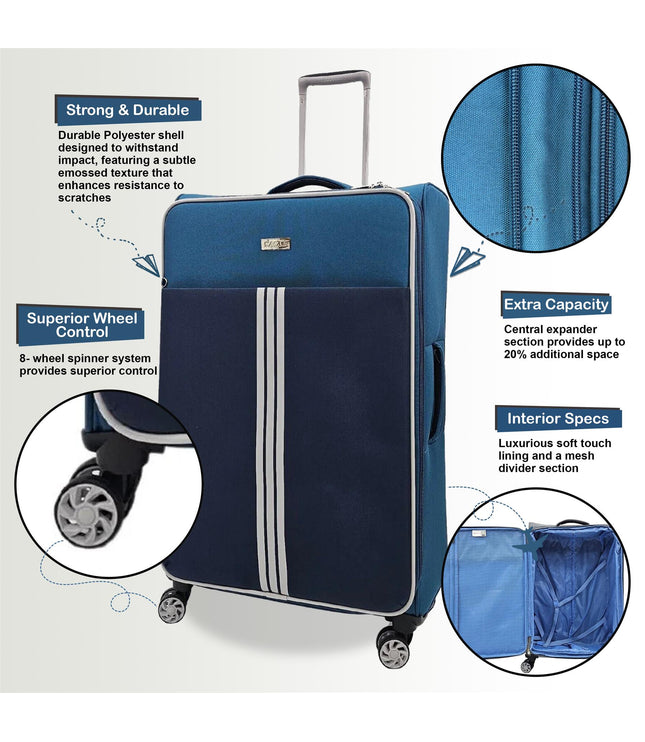 Beverley Medium Soft Shell Suitcase in Teal