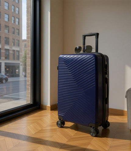 Junee Medium Hard Shell Suitcase in Navy Blue