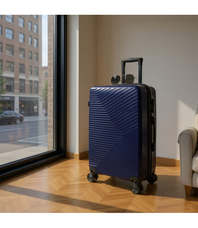 Junee Medium Hard Shell Suitcase in Navy Blue